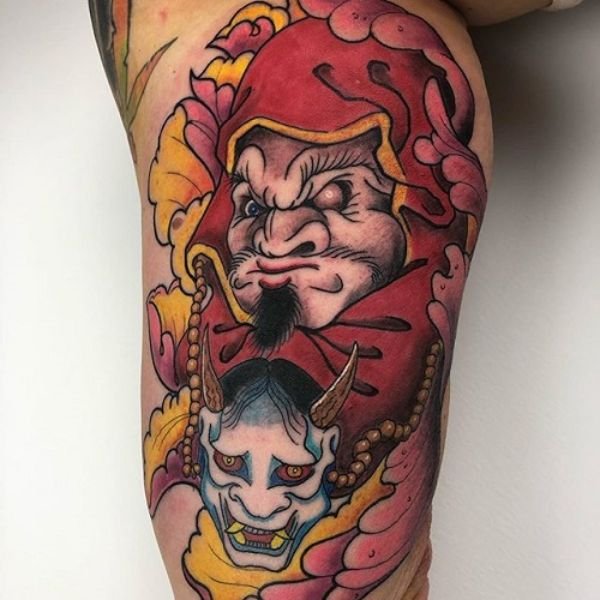 Tatoo mặt quỷ daruma