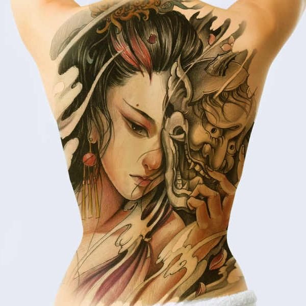 Tatoo mặt quỷ geisha