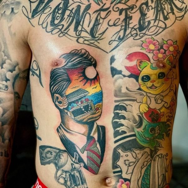 Tatoo mèo thần tài của hoàng tử gió