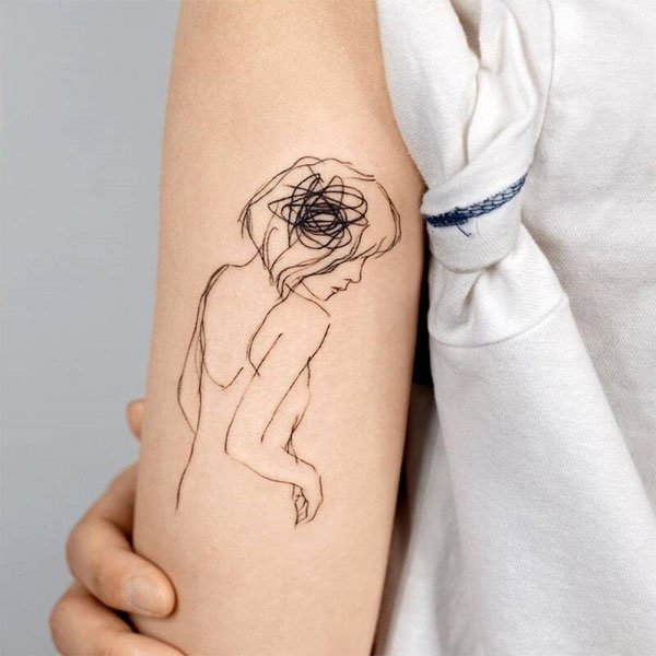 Tattoo 1 nét thiếu nữ