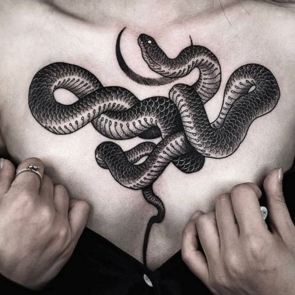 Tattoo 12 con giáp tuổi tý ở ngực