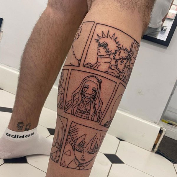 Tattoo anime ở chân