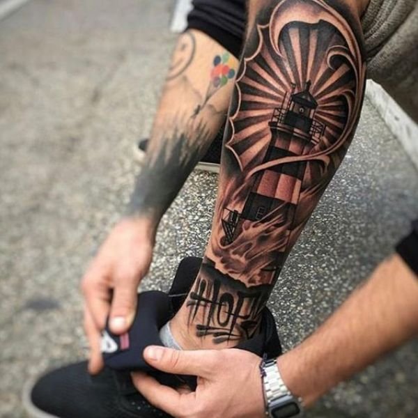 Tattoo bắp chân đẹp cho nam