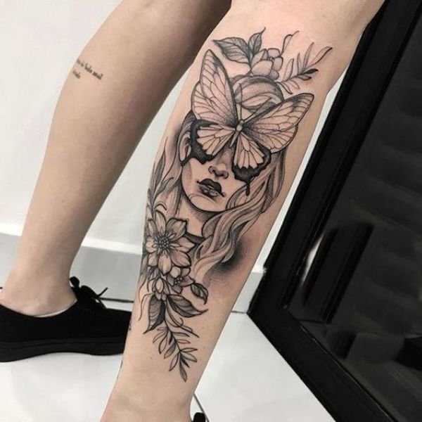 Tattoo bắp chân nữ đẹp nhất