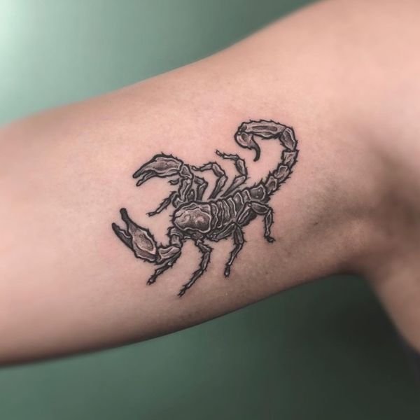 Tattoo bọ cạp ở bắp tay đẹp