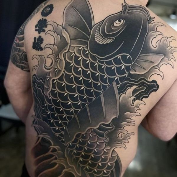 Tattoo cá chép hóa rồng nhật cổ