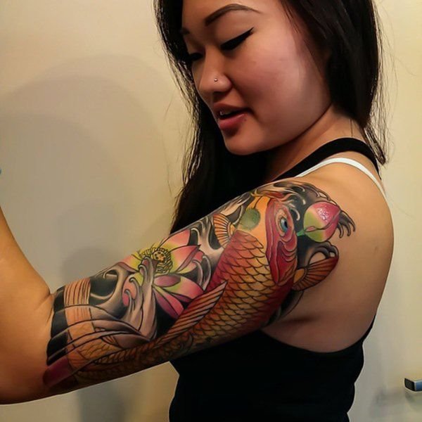 Tattoo cá chép hóa rồng ở vai