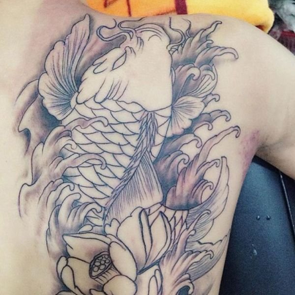 Tattoo cá chép hoa sen 1 phần 4