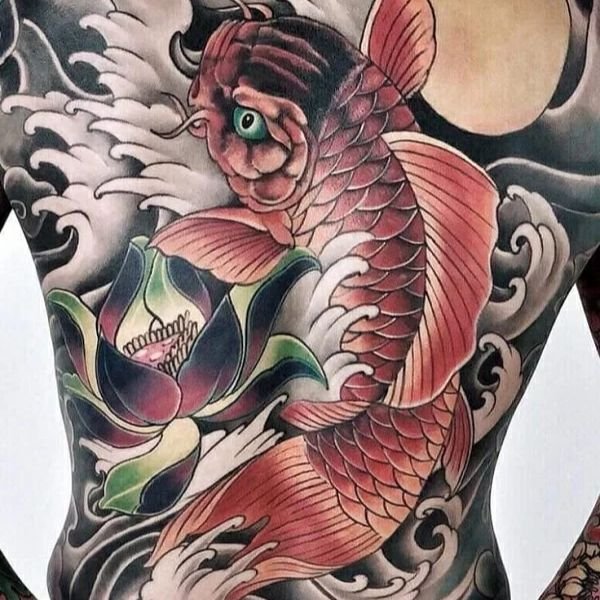 Tattoo cá chép hoa sen đẹp nhất