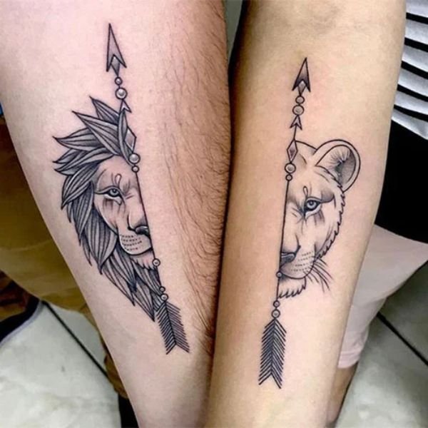 Tattoo cặp sư tử