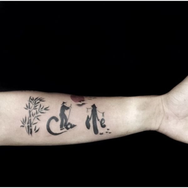 Tattoo cha mẹ ở tay mini