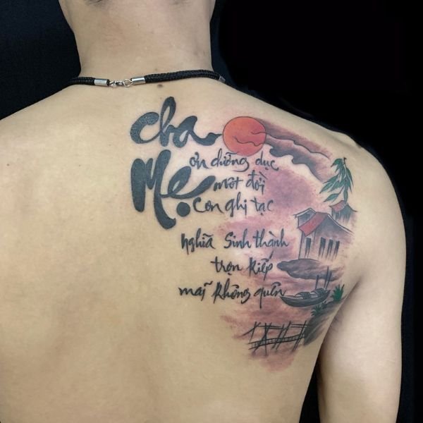 Tattoo chữ ý nghĩa về cha mẹ