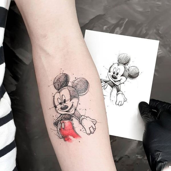 Tattoo chuột mickey tay đẹp