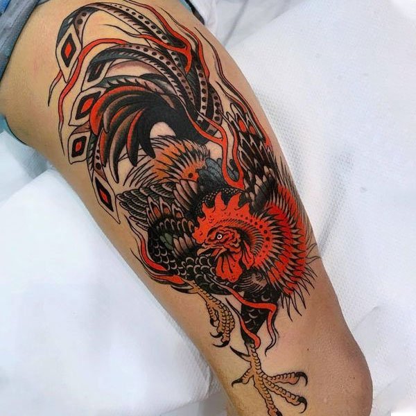 Tattoo con gà chiến