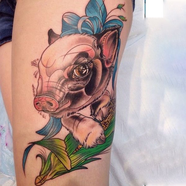 Tattoo con heo xinh đẹp