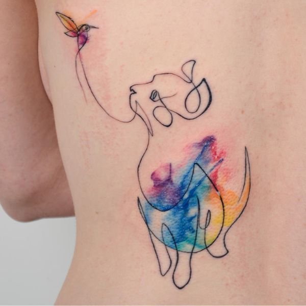 Tattoo con mèo ở lưng đẹp