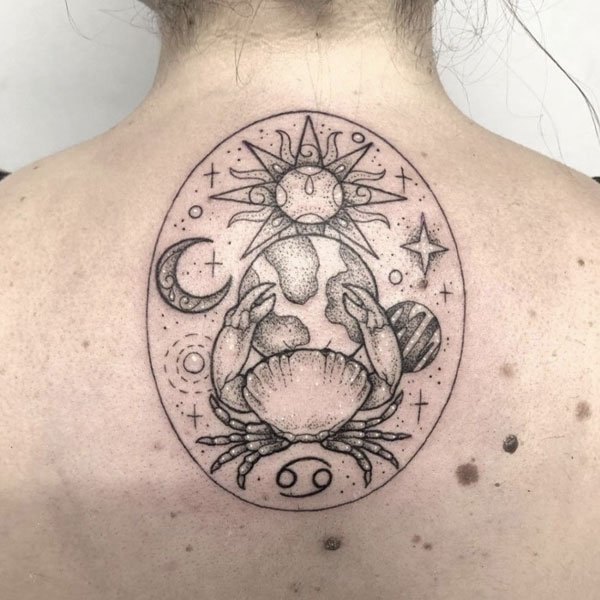 Tattoo cung hoàng đạo ở lưng