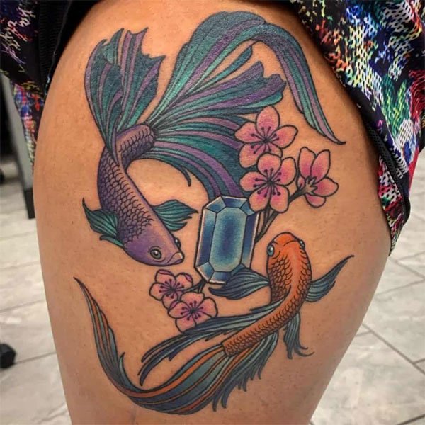 Tattoo cung song ngư siêu chất