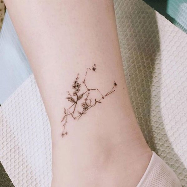 Tattoo cung xử nữ cổ chân đẹp