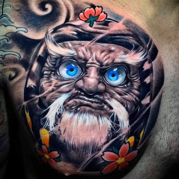 Tattoo daruma ở ngực