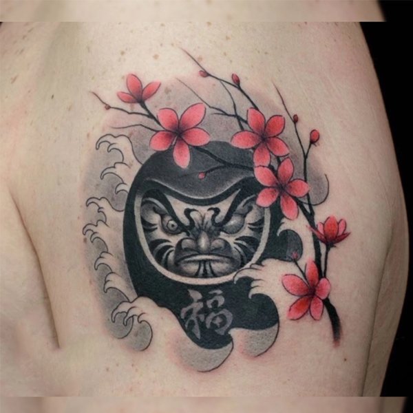 Tattoo daruma ở vai