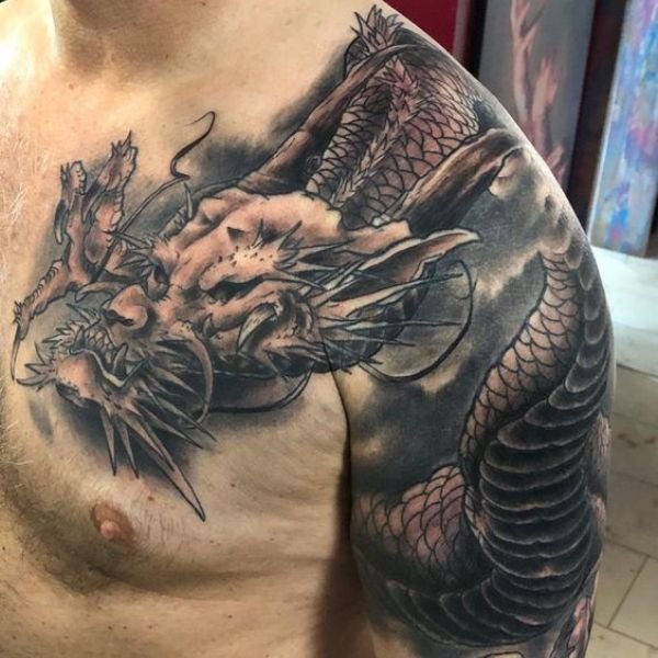 Tattoo đầu rồng 3d