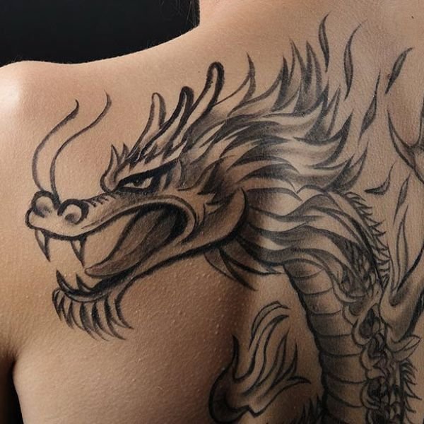 Tattoo đầu rồng đơn giản