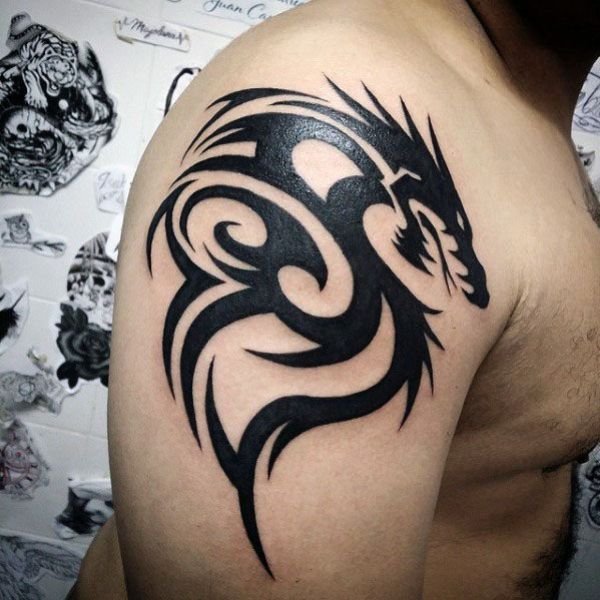 Tattoo đầu sói hoa văn