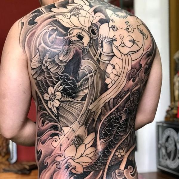 Tattoo đẹp cá chép hóa rồng