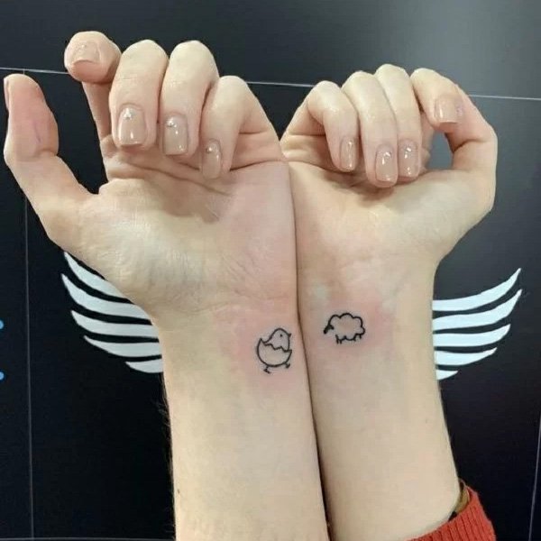 Tattoo đôi mini cute