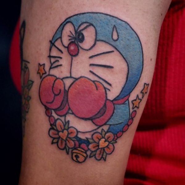 Tattoo doraemon boxing