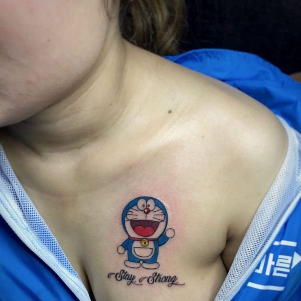 Tattoo doraemon ở ngực