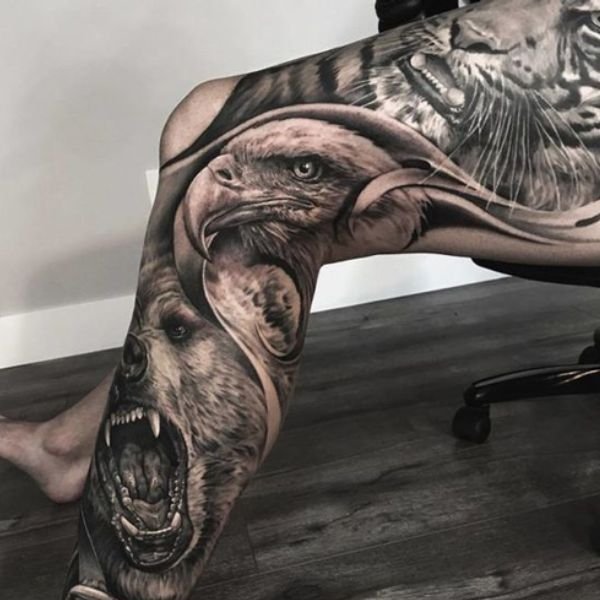 Tattoo full chân đẹp cho nam