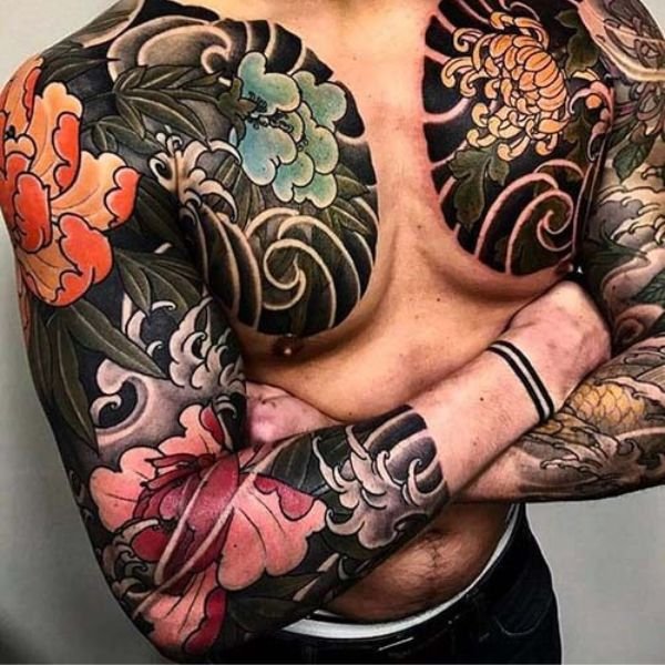 Tattoo full tay chất