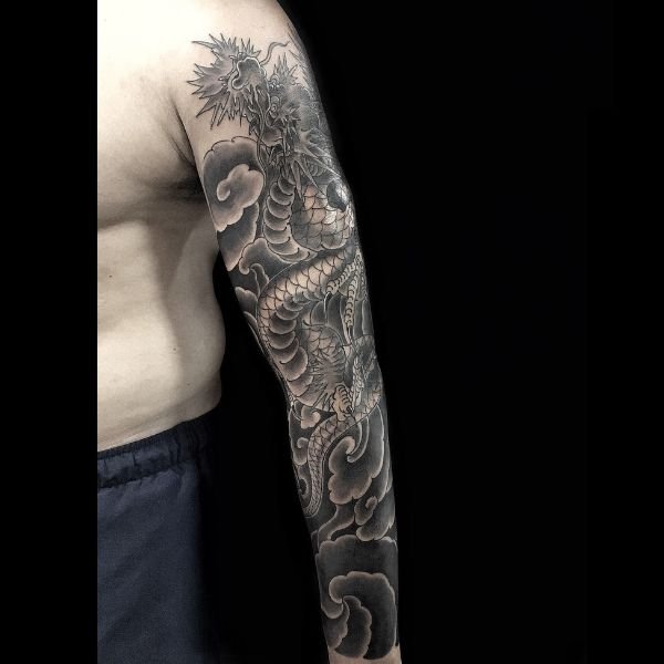 Tattoo full tay rồng