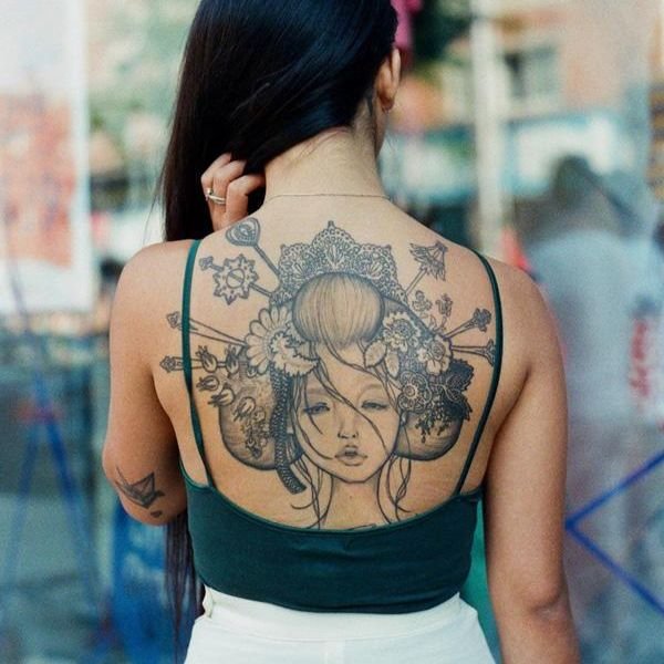 Tattoo geisha ở lưng