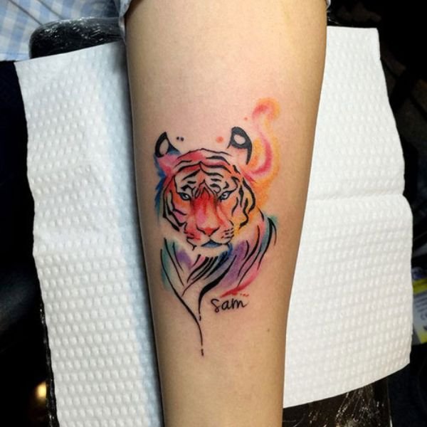 Tattoo hổ có màu cute