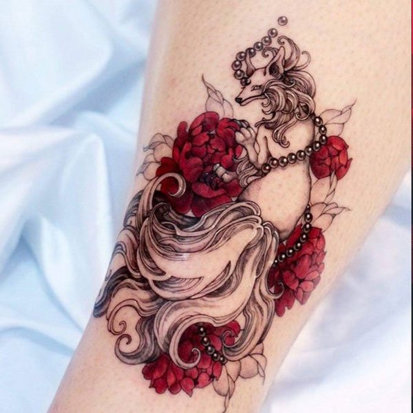 Tattoo hồ ly chín đuôi