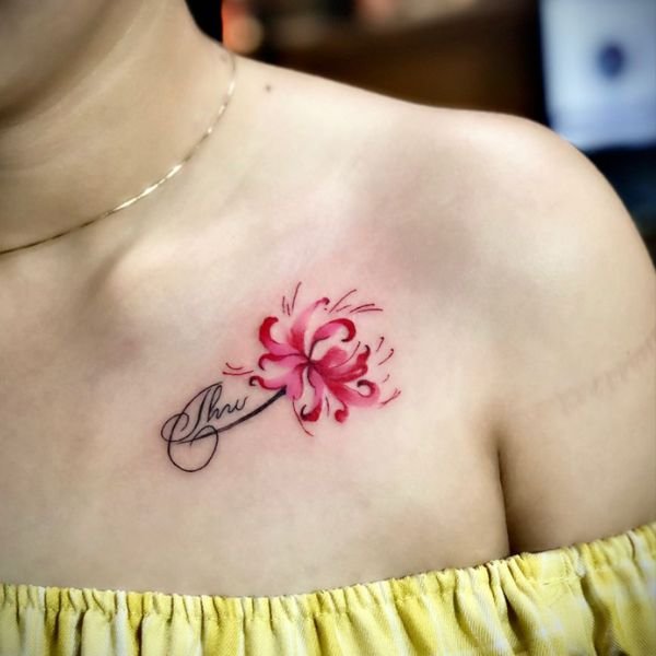 Tattoo hoa bỉ ngạn mini