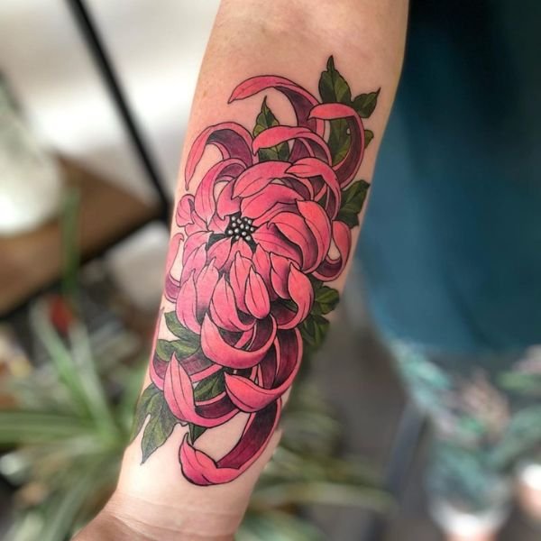 Tattoo hoa cúc họa mi