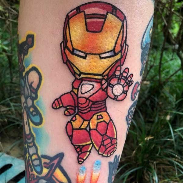 Hình xăm Iron Man chibi