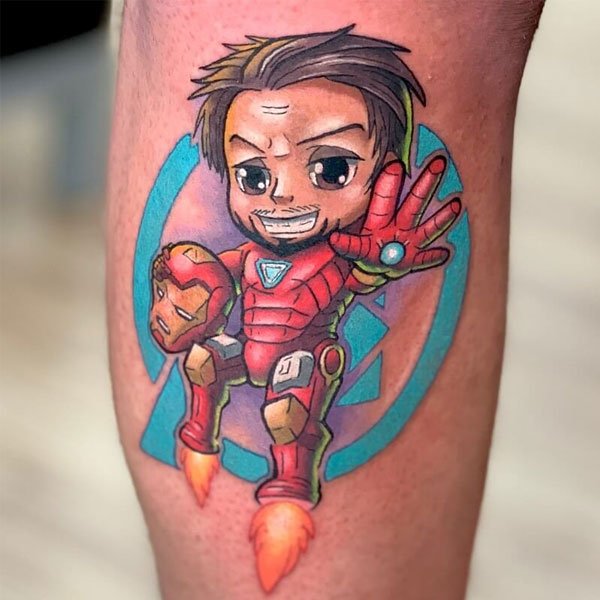 Hình xăm Iron Man đáng yêu