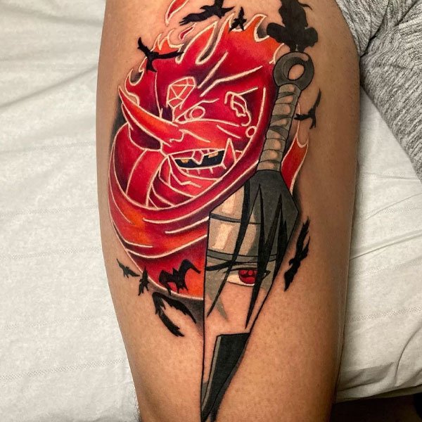 Tattoo itachi ở đùi chất