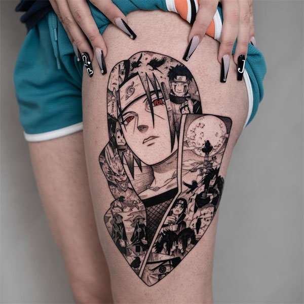 Tattoo itachi ở đùi đẹp