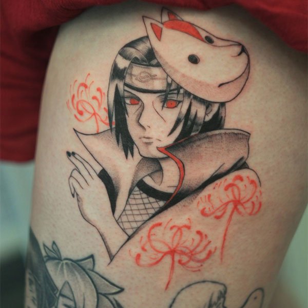 Tattoo itachi ở đùi