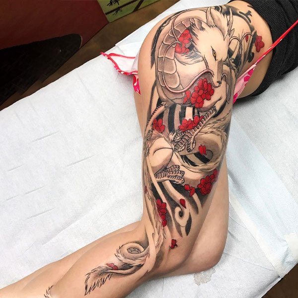 Tattoo kín chân rồng siêu đẹp