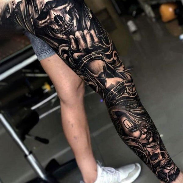 Tattoo kín chân thần chết