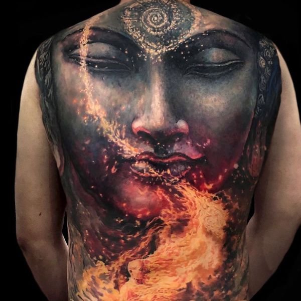 Tattoo kín lưng phật