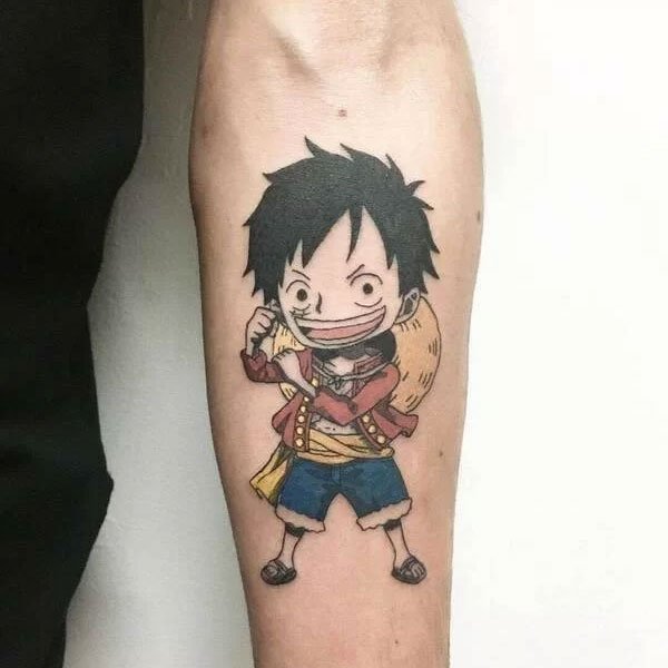 Tattoo luffy mini ở cánh tay