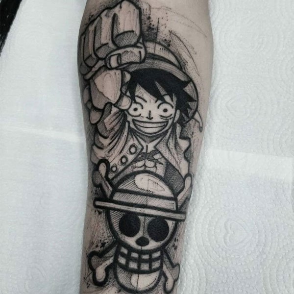 Tattoo luffy ở chân